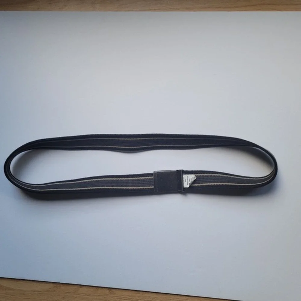 The North Face Canvas Belt Silver Buckle‎ Striped Black Tan Accessories